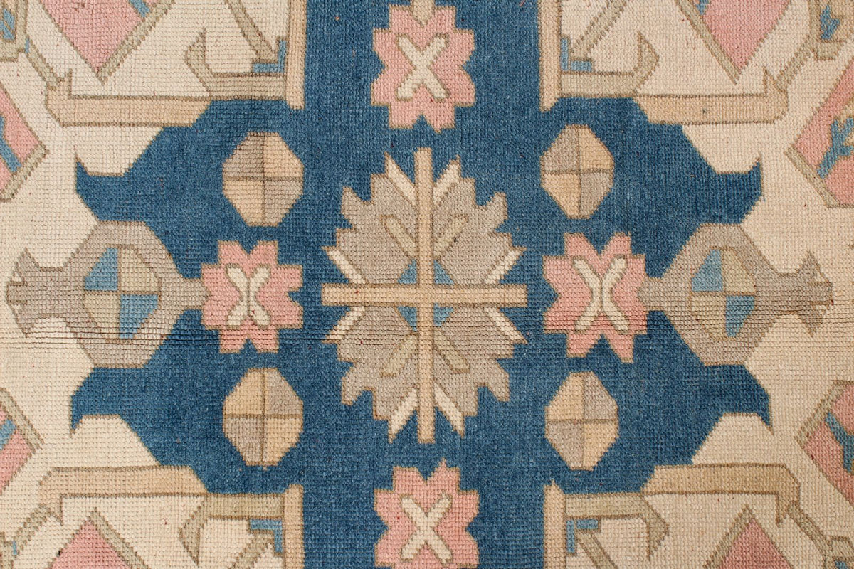 8x11 Pink and Blue Turkish Tribal Rug