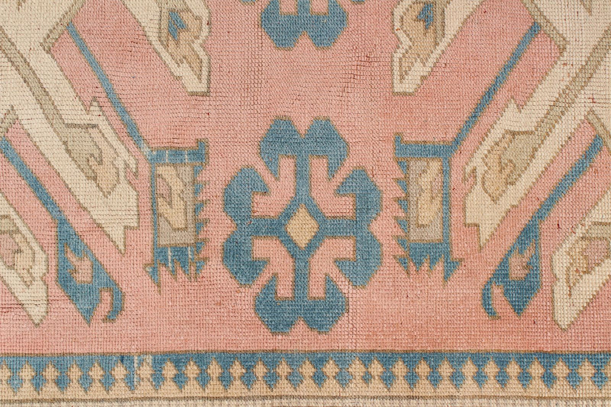 8x11 Pink and Blue Turkish Tribal Rug
