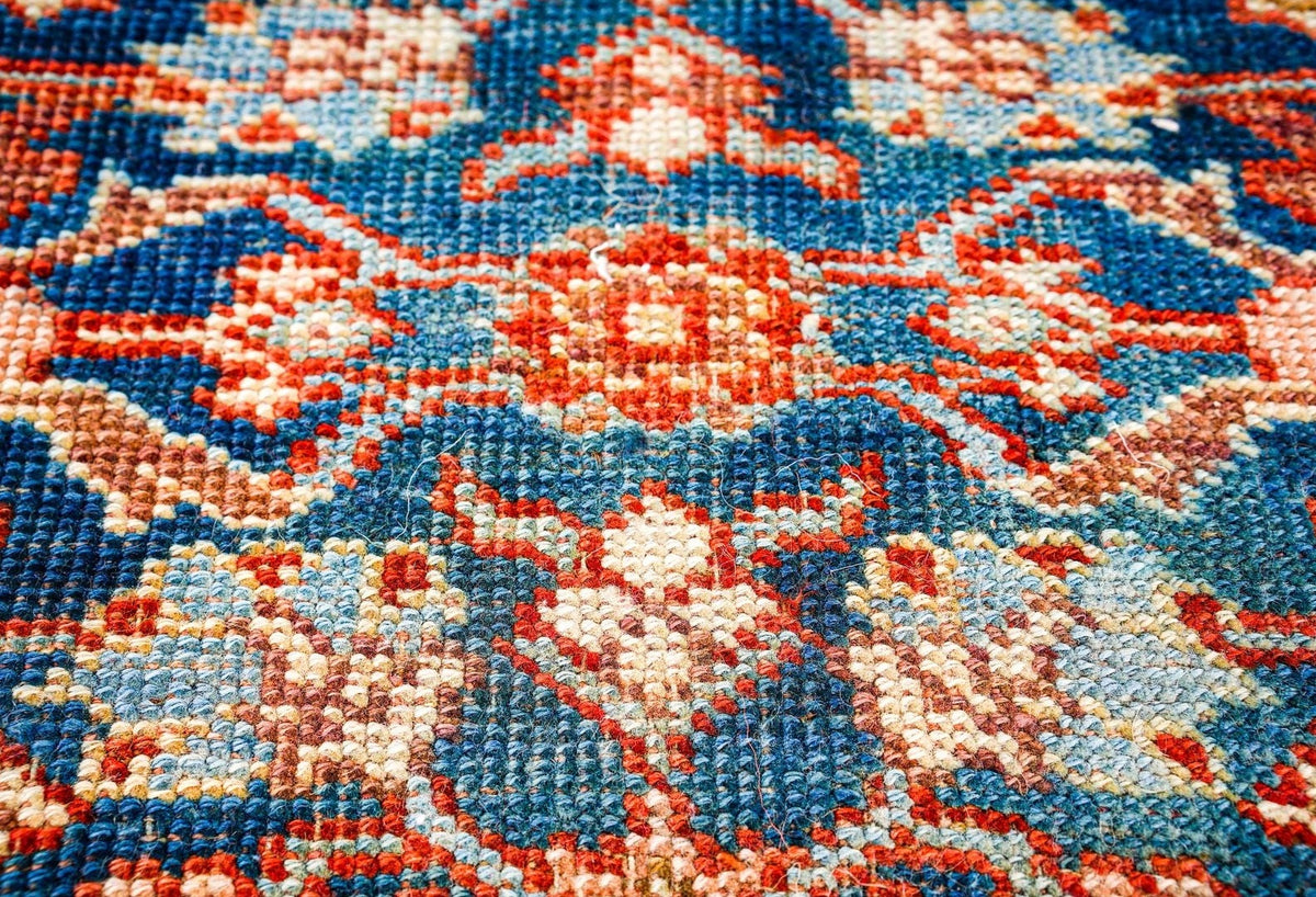 4x7 Beige and Blue Persian Tribal Rug