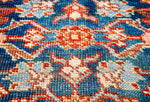 Vintage Handmade 4x7 Beige and Blue Persian Bijar Distressed Area Rug