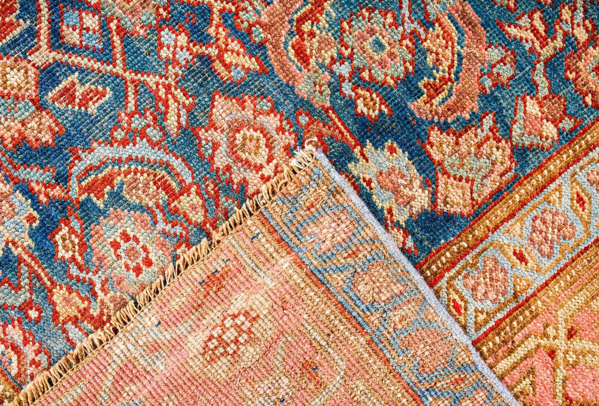 4x7 Beige and Blue Persian Tribal Rug