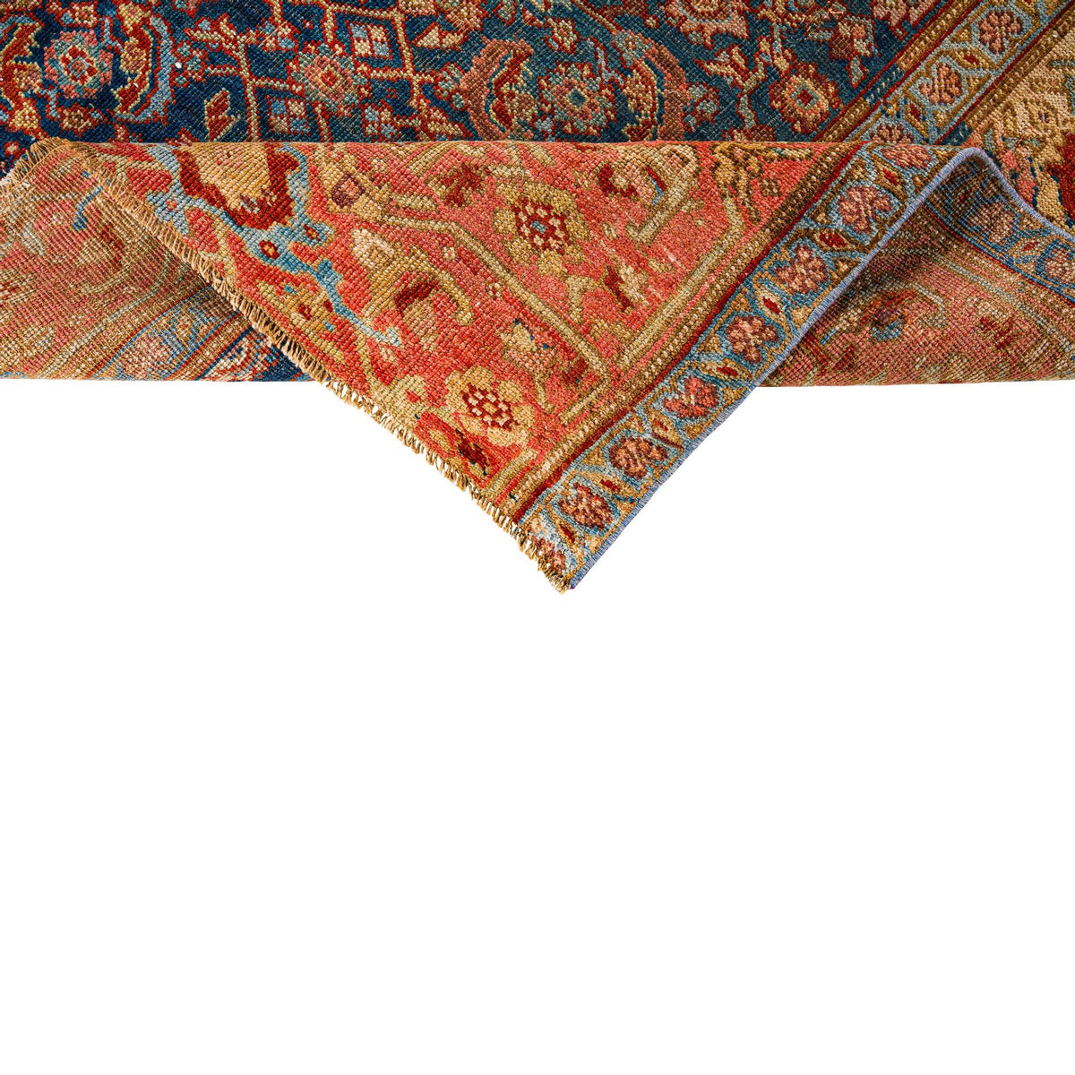 4x7 Beige and Blue Persian Tribal Rug