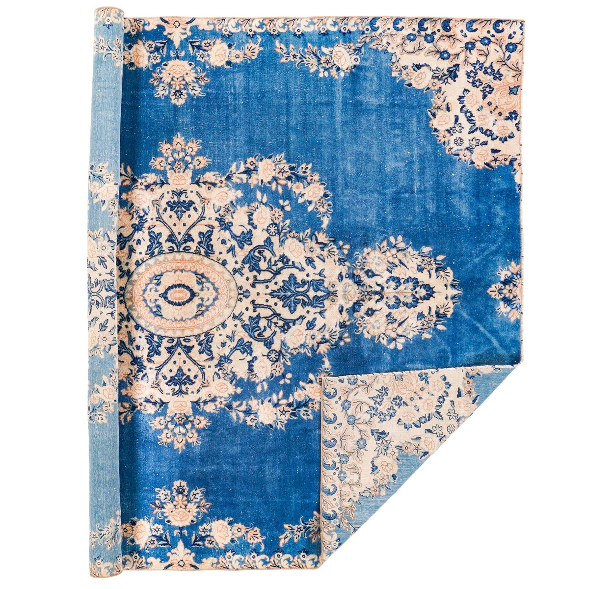 6x8 Blue and Beige Persian Rug