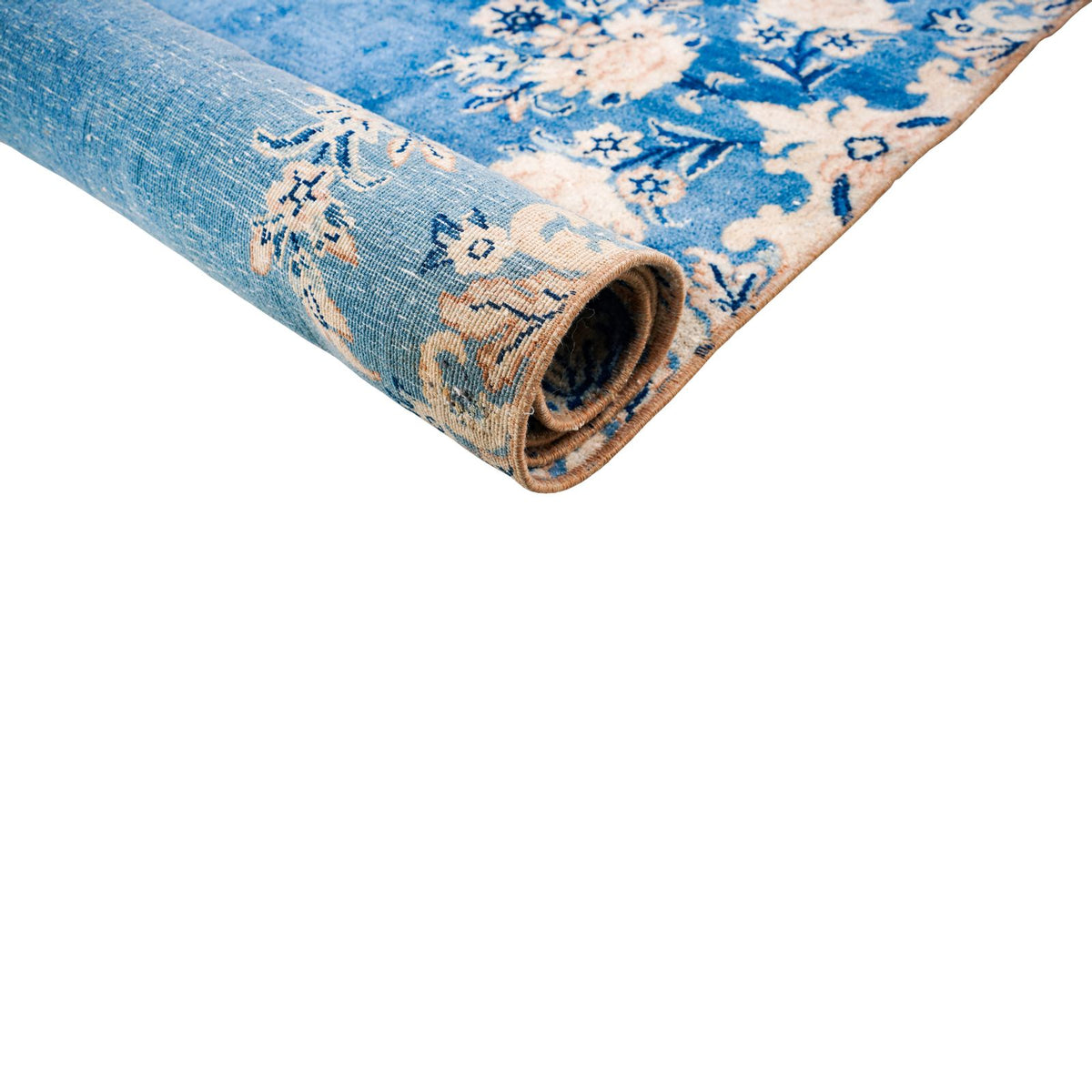 6x8 Blue and Beige Persian Rug
