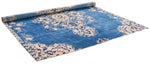 Vintage Handmade 6x8 Blue and Beige Persian Kerman Distressed Area Rug