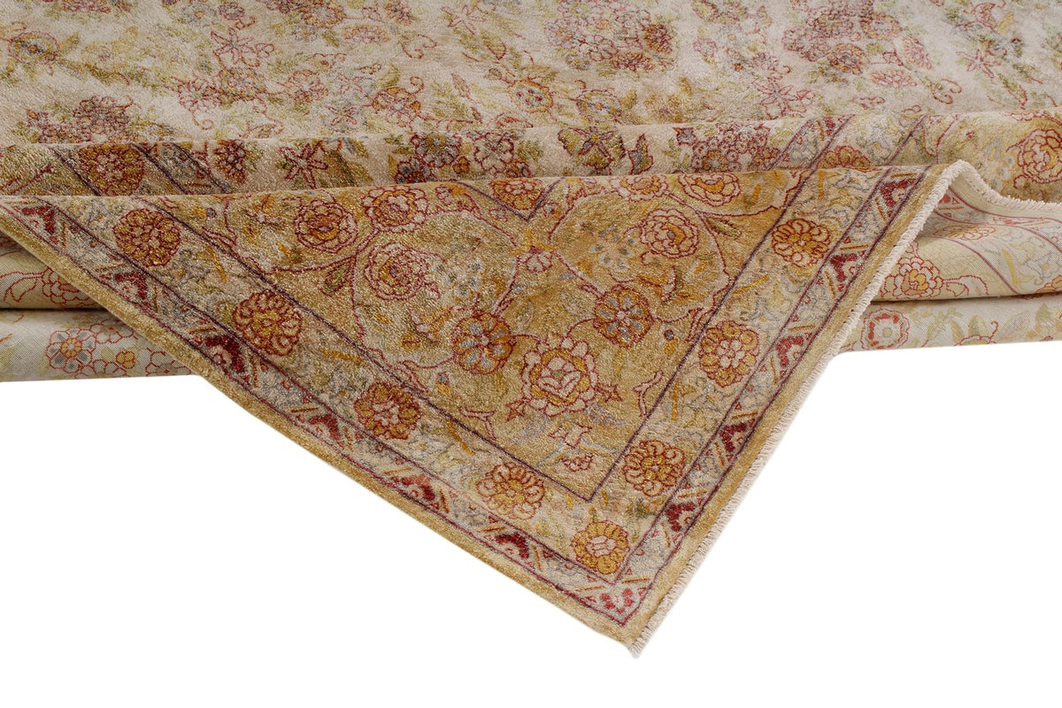 7x10 Beige and Rust Persian Traditional Rug