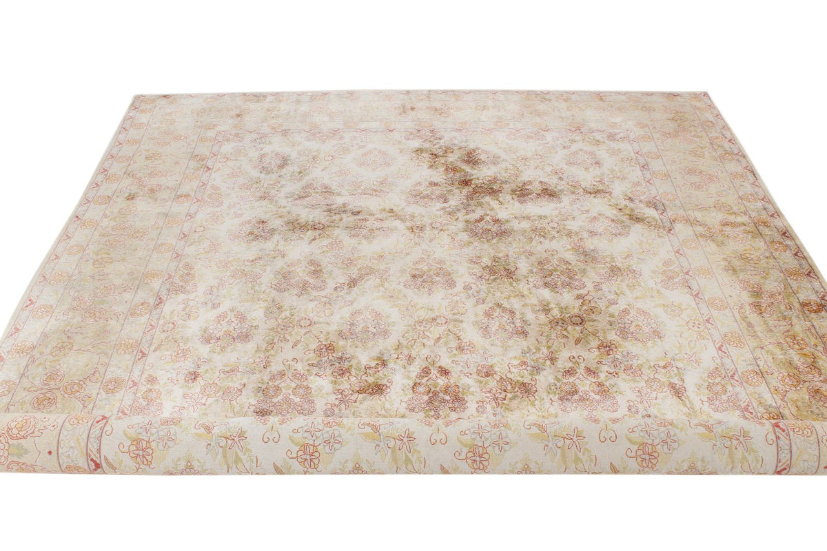 7x10 Beige and Rust Persian Traditional Rug