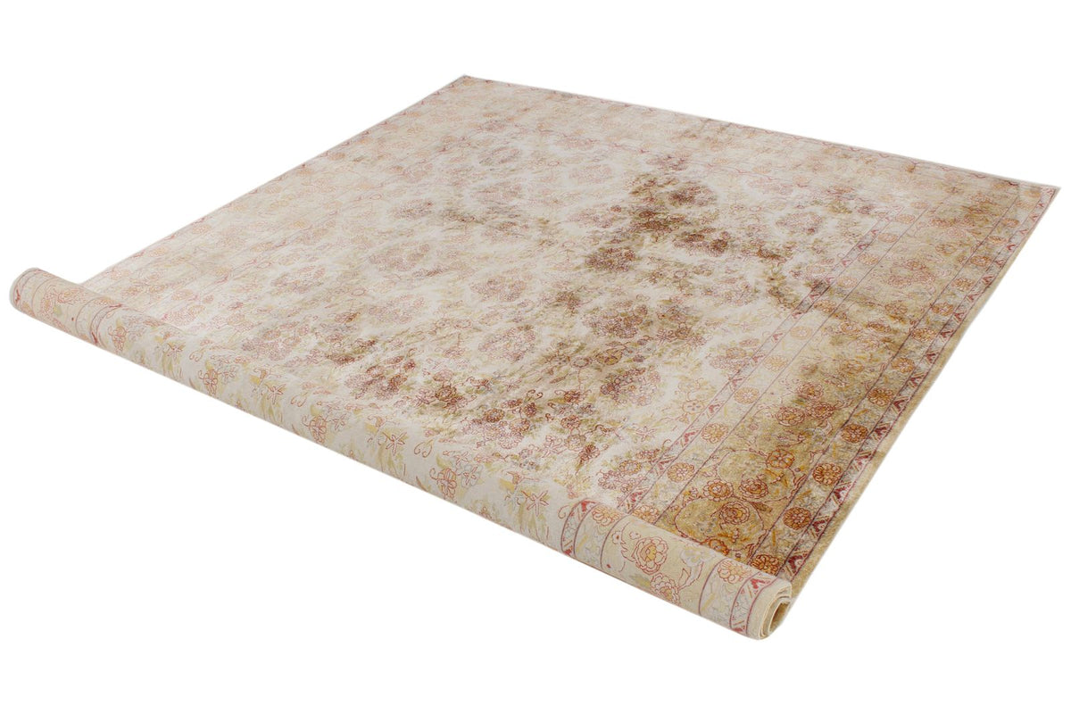 7x10 Beige and Rust Persian Traditional Rug