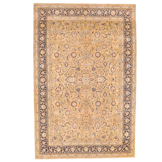 6x9 Yellow and Navy Persian Traditional Rug
