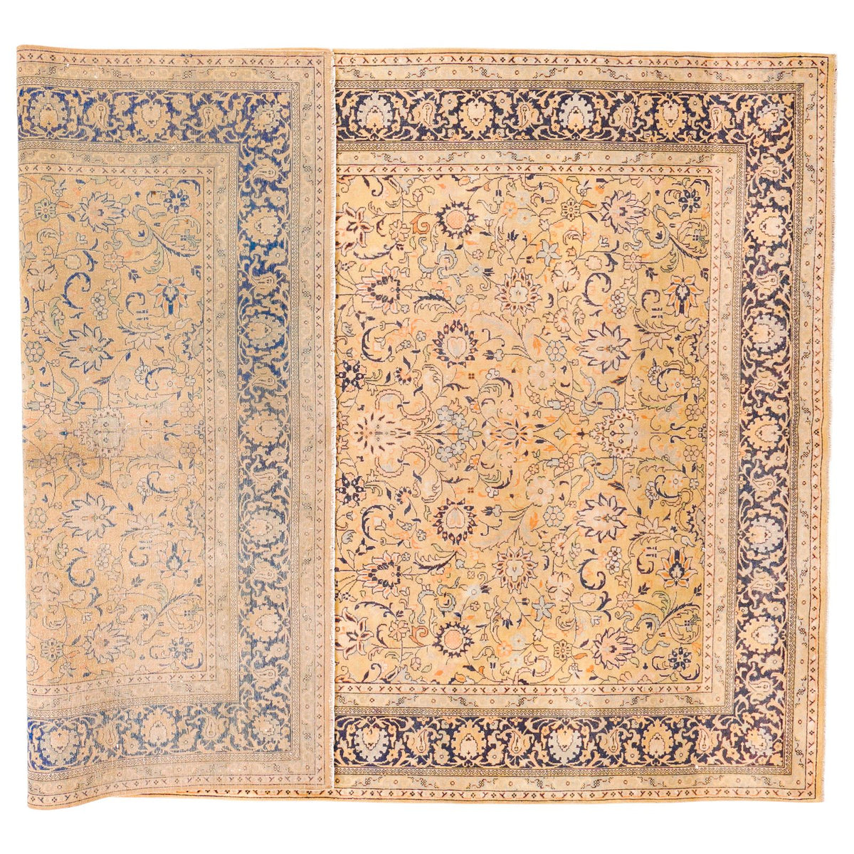 6x9 Yellow and Navy Persian Traditional Rug