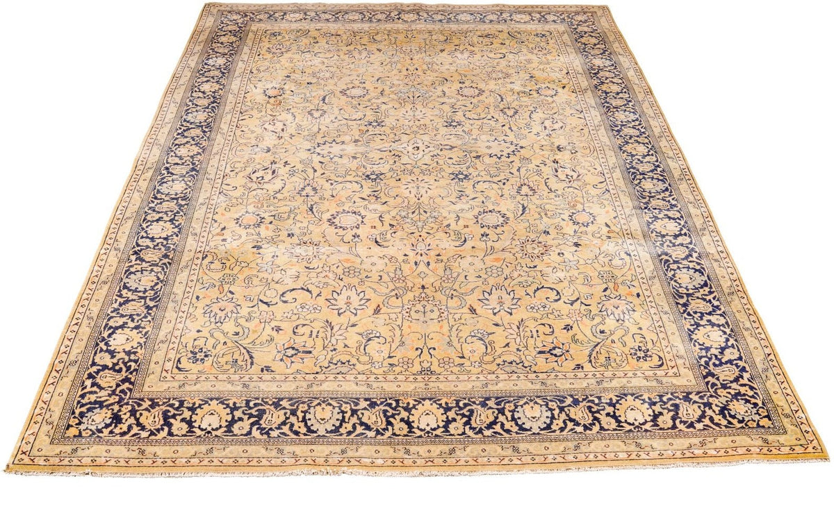 6x9 Yellow and Navy Persian Traditional Rug