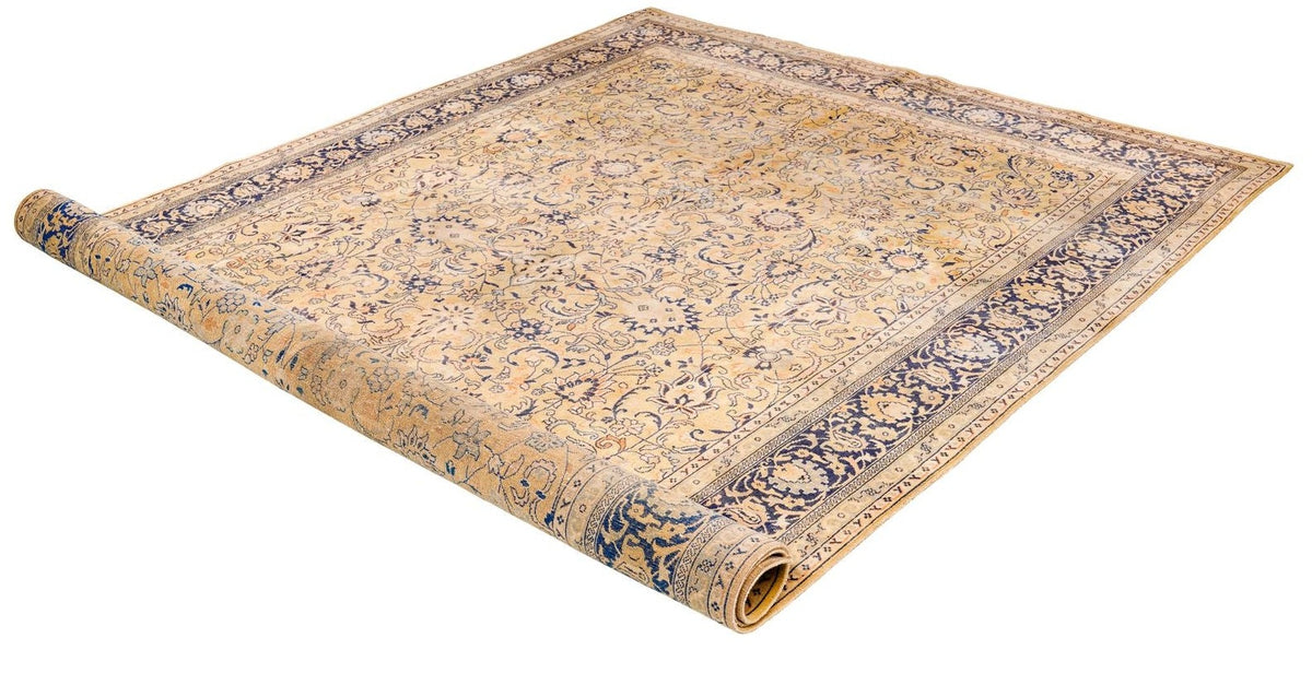 6x9 Yellow and Navy Persian Traditional Rug