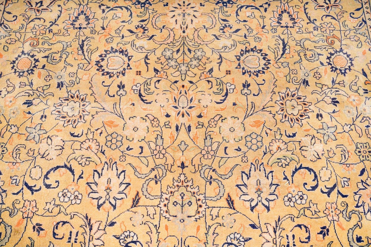 6x9 Yellow and Navy Persian Traditional Rug