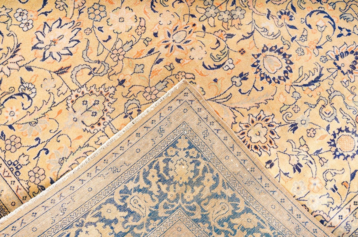 6x9 Yellow and Navy Persian Traditional Rug