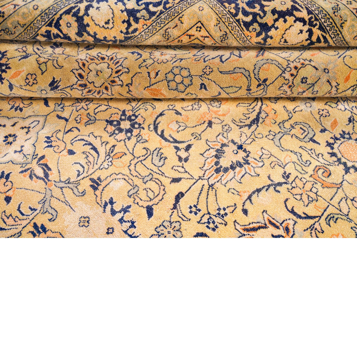 6x9 Yellow and Navy Persian Traditional Rug