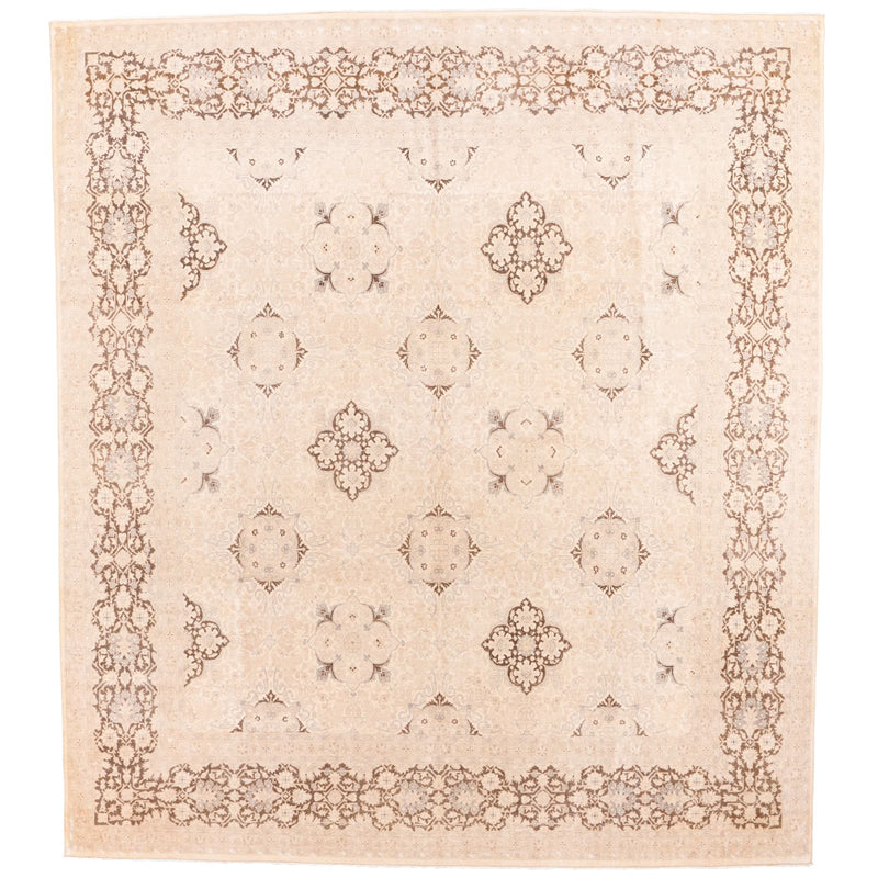 7x8 Beige and Brown Persian Traditional Rug