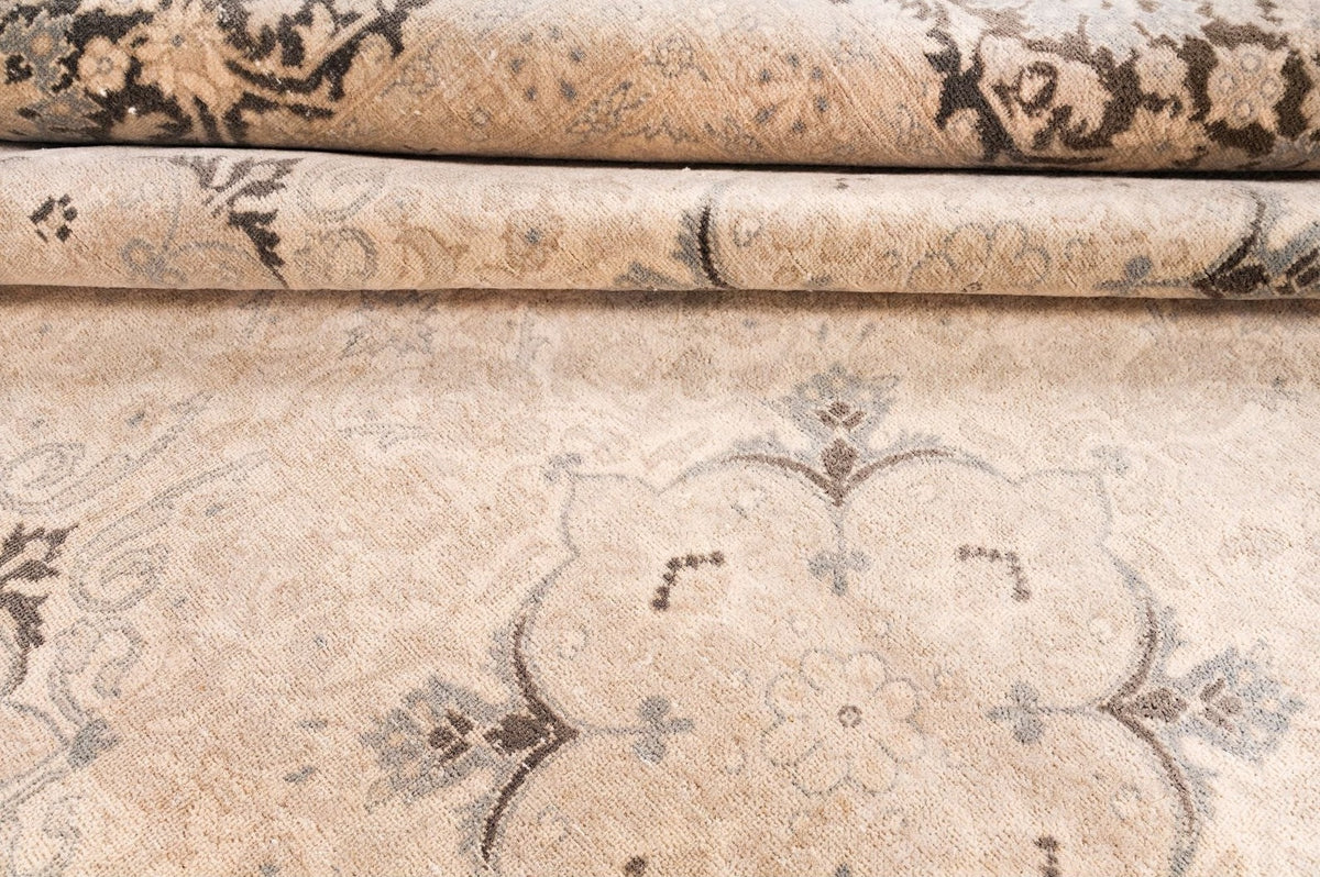 7x8 Beige and Brown Persian Traditional Rug