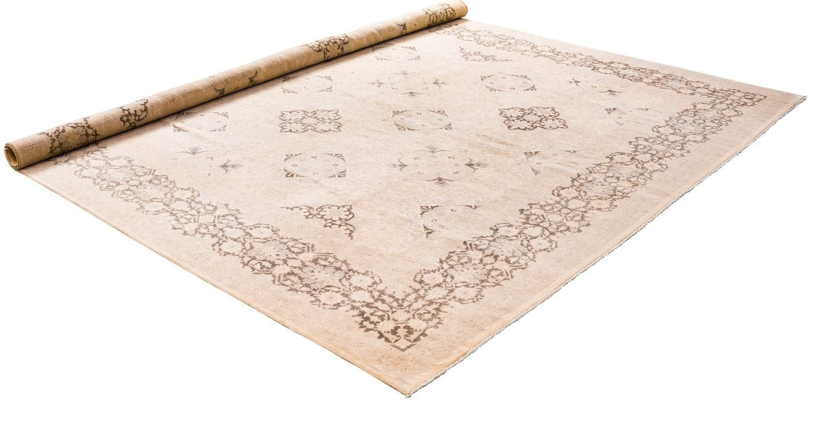 7x8 Beige and Brown Persian Traditional Rug
