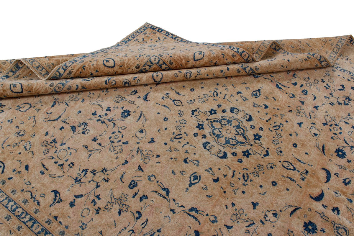9x12 Beige and Blue Persian Traditional Rug