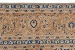 Vintage Handmade 9x12 Beige and Blue Persian Tabriz Distressed Area Rug