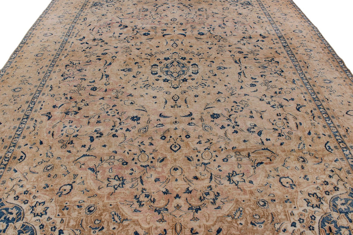 9x12 Beige and Blue Persian Traditional Rug