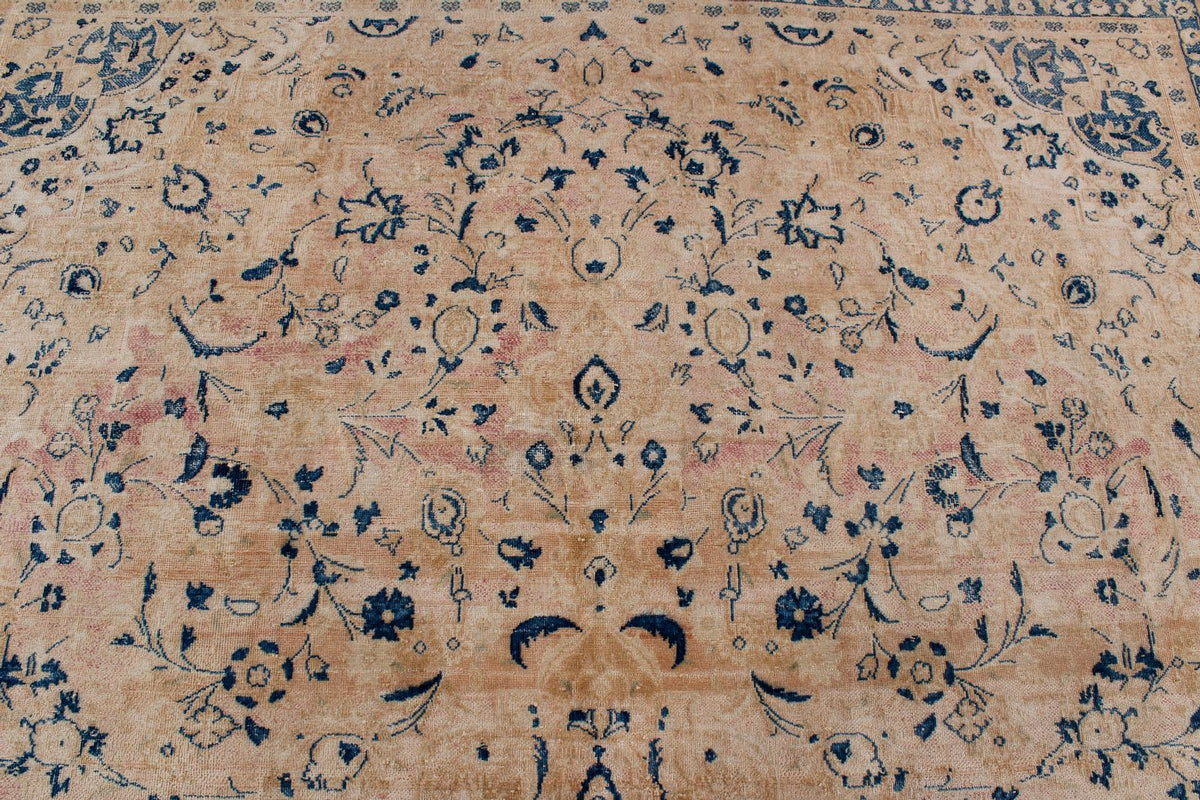 9x12 Beige and Blue Persian Traditional Rug