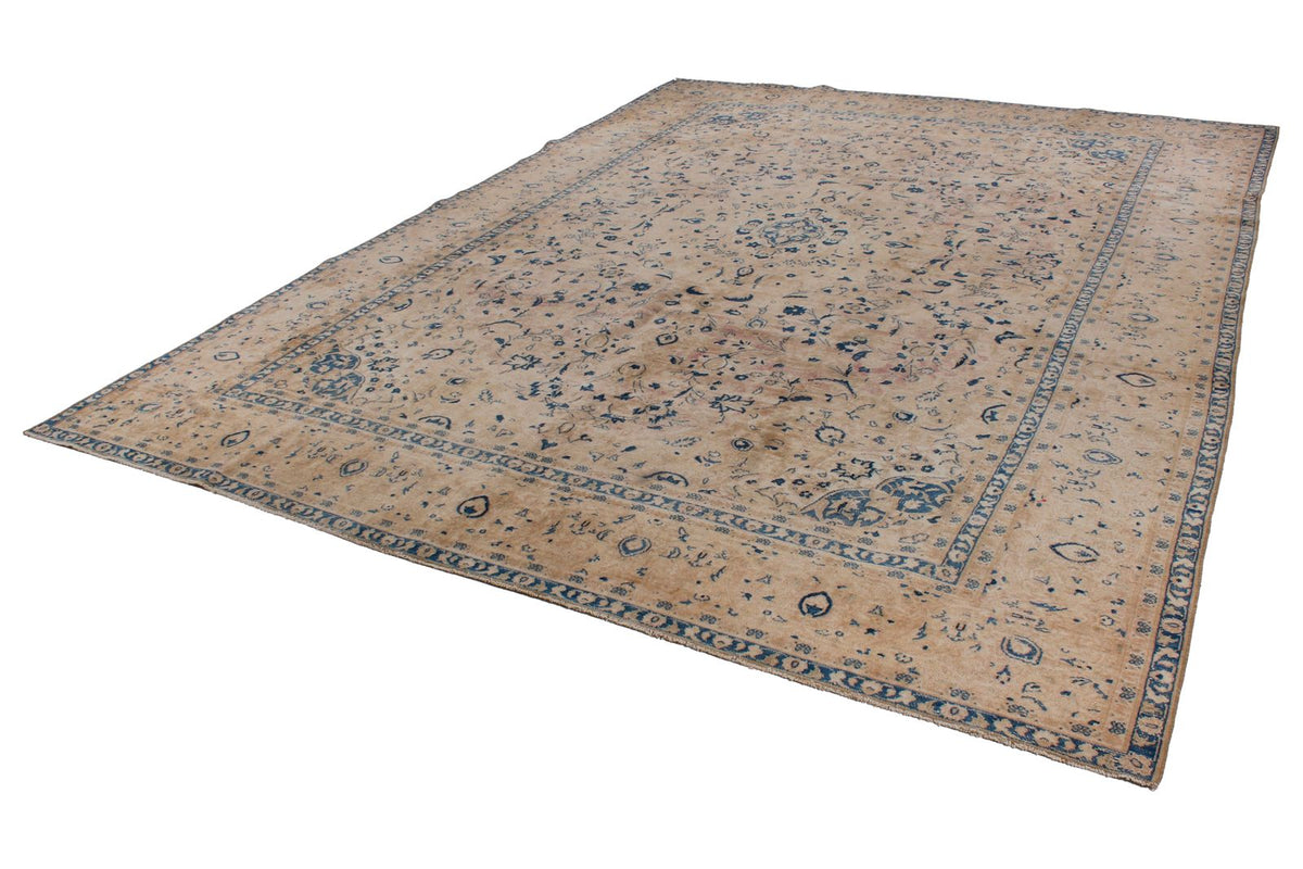 9x12 Beige and Blue Persian Traditional Rug