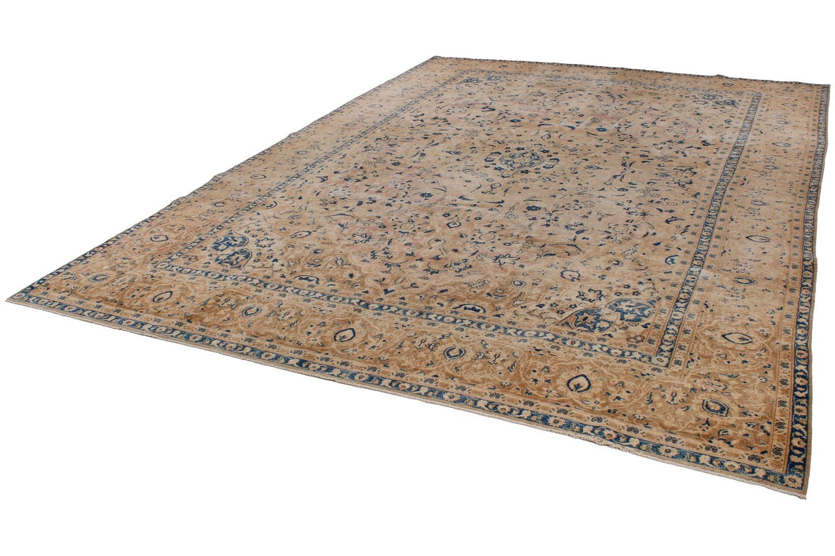 9x12 Beige and Blue Persian Traditional Rug