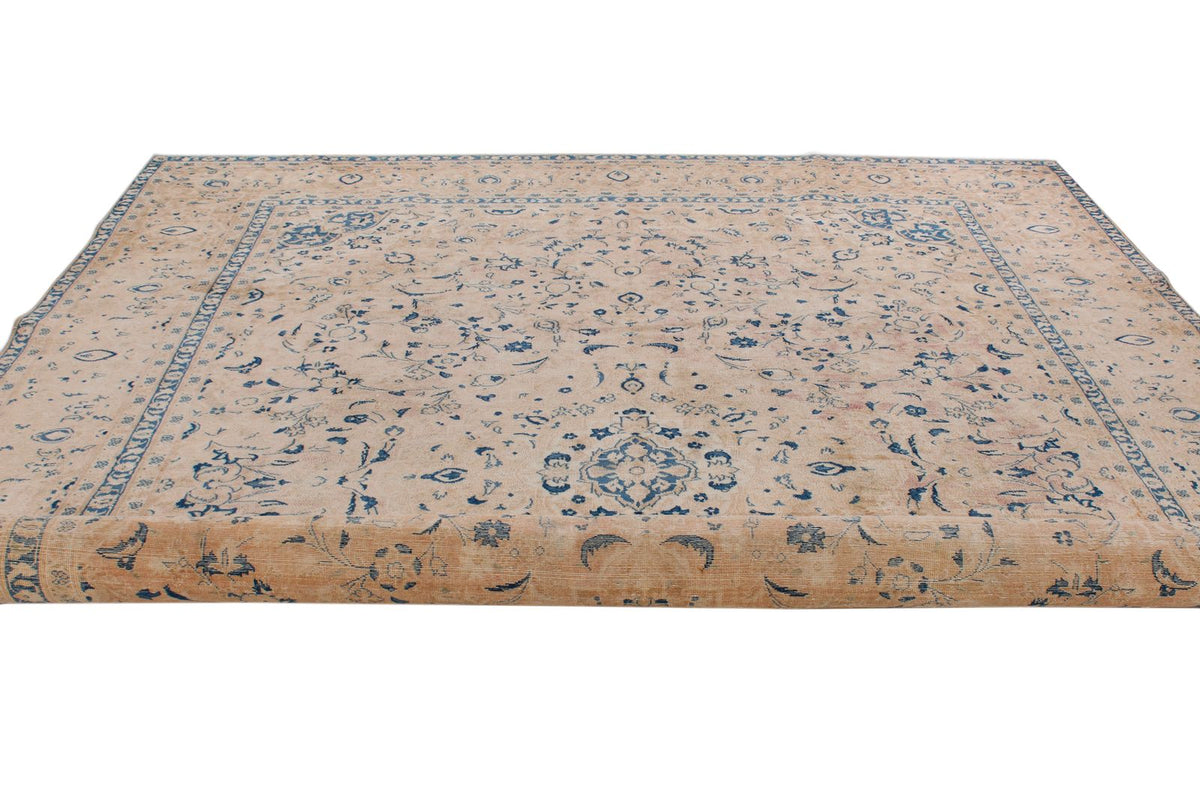 9x12 Beige and Blue Persian Traditional Rug