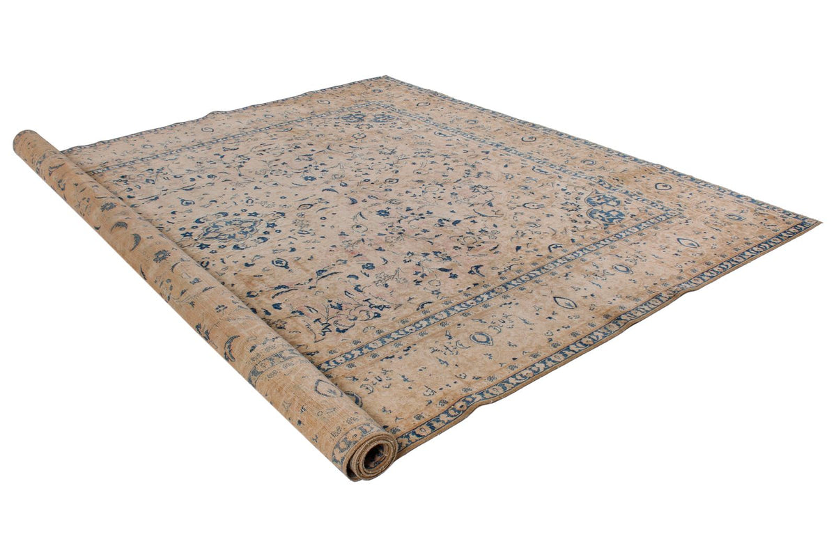 9x12 Beige and Blue Persian Traditional Rug