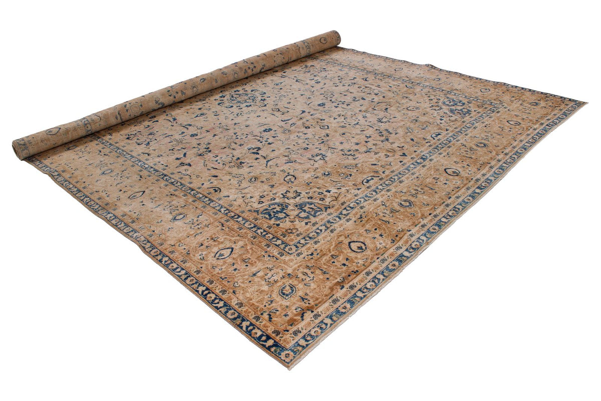 9x12 Beige and Blue Persian Traditional Rug