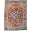Vintage Handmade 4x6 Red and Blue Persian Tabriz Distressed Area Rug