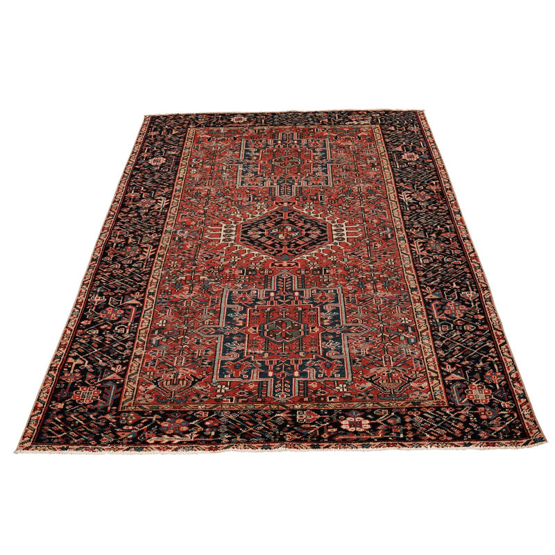 4x6 Red and Navy Persian Rug