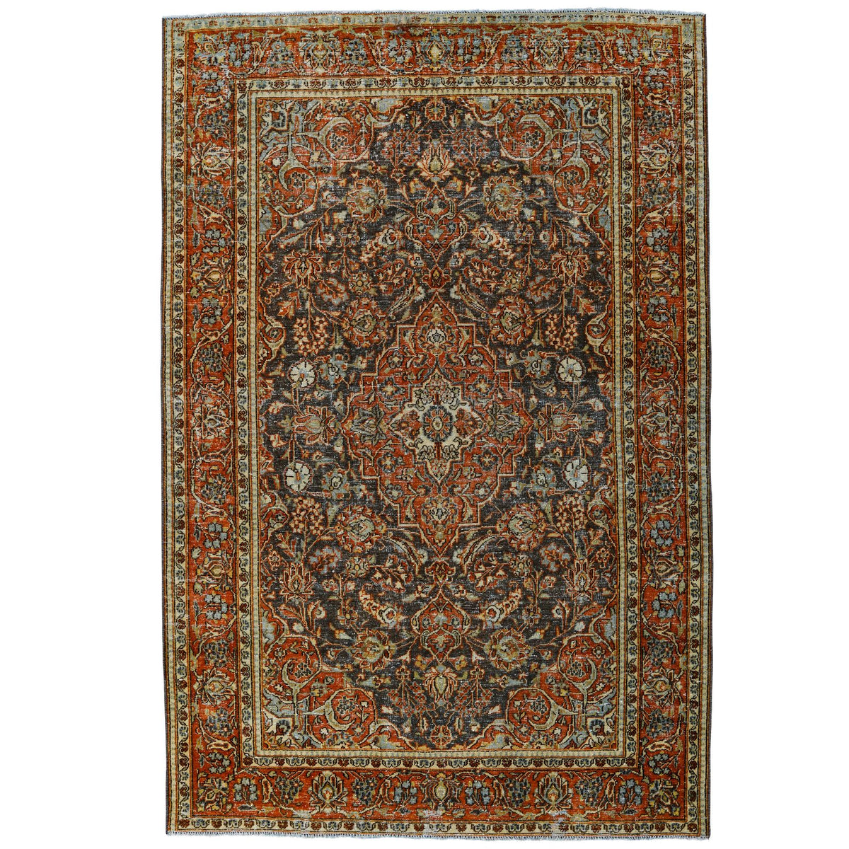4x6 Navy and Red Turkish Persian Rug