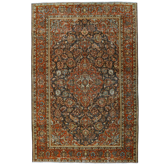 4x6 Navy and Red Turkish Persian Rug