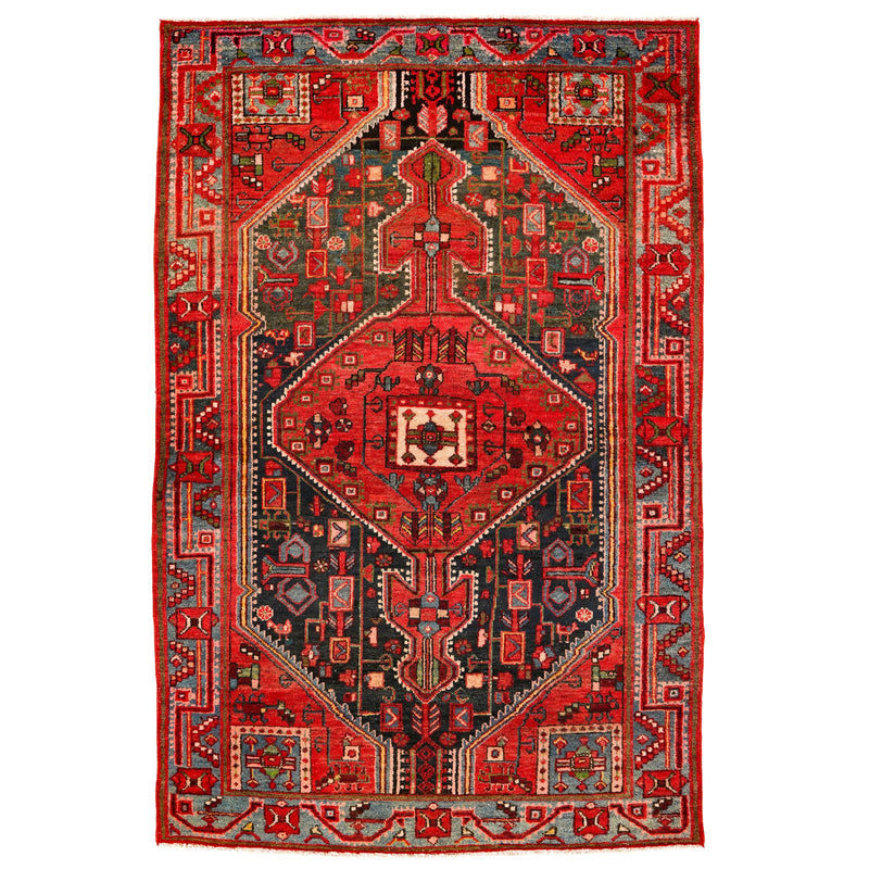 4x6 Red and Red Turkish Persian Rug