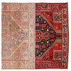 Vintage Handmade 4x6 Red and Red Persian Hamadan Distressed Area Rug