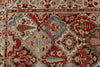 Vintage Handmade 4x6 Beige and Red Persian Bahtiyari Distressed Area Rug