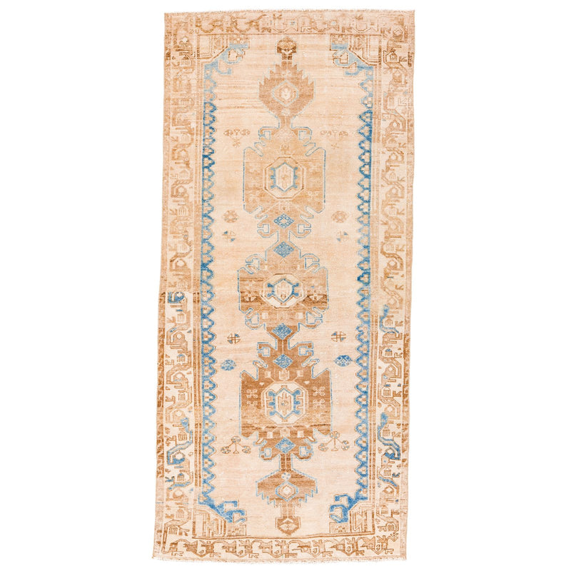 3x8 Blue and Beige Persian Traditional Runner