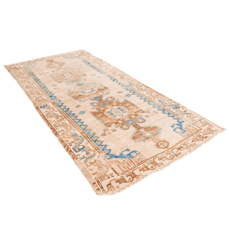 3x8 Blue and Beige Persian Traditional Runner