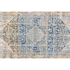 Vintage Handmade 4x7 Beige and Blue Persian Malayer Distressed Area Rug
