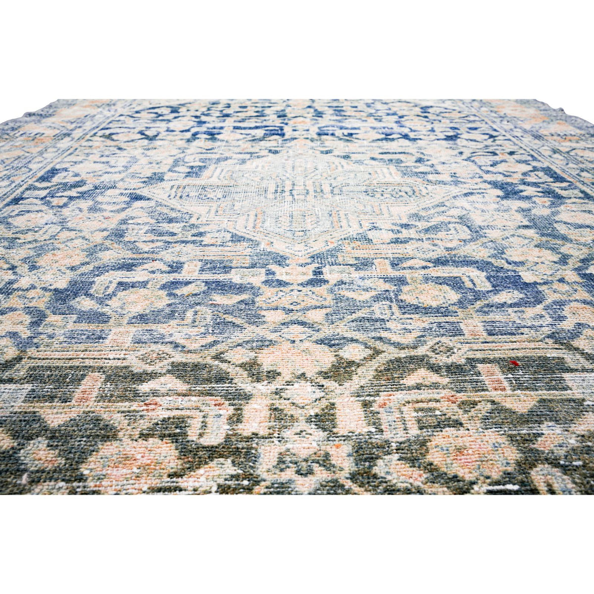 4x7 Beige and Blue Persian Tribal Rug