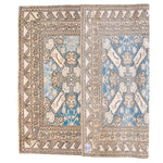 4x6 Beige and Blue Turkish Tribal Rug