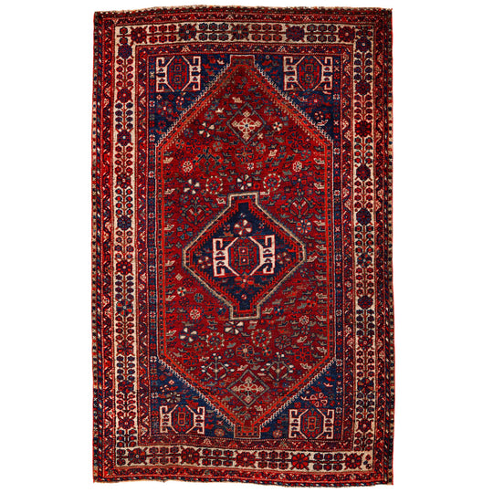 5x8 Red and Red Persian Traditional Rug