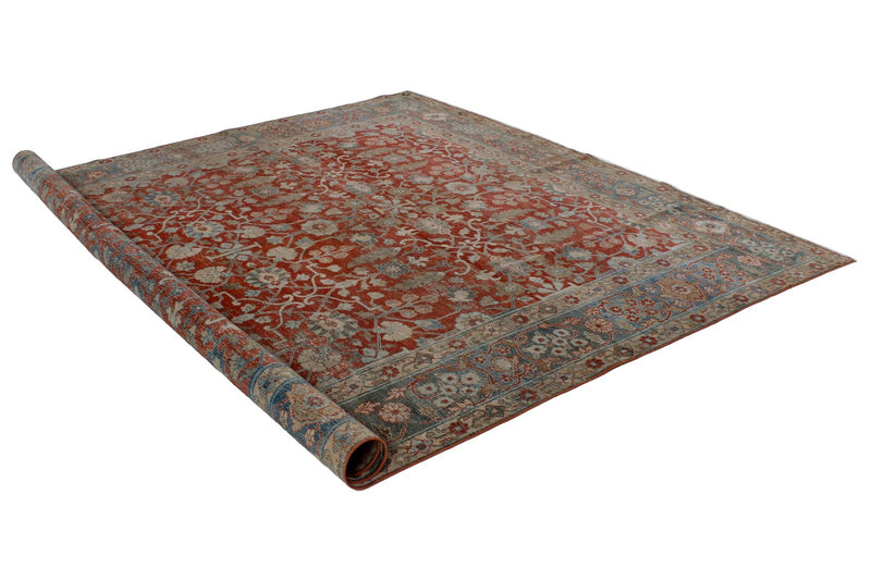 9x12 Red and Blue Persian Traditional Rug