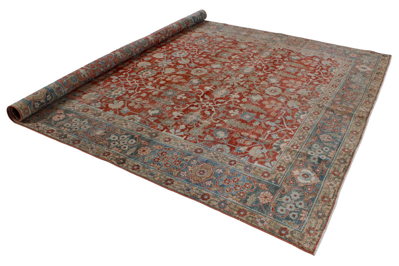 9x12 Red and Blue Persian Traditional Rug