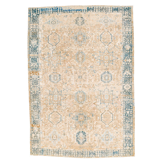 8x11 Beige and Light Blue Persian Traditional Rug