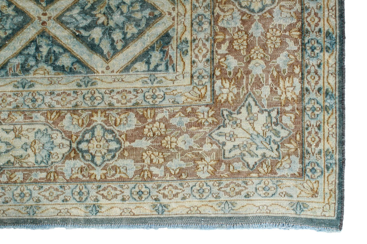 7x10 Blue and Beige Persian Rug