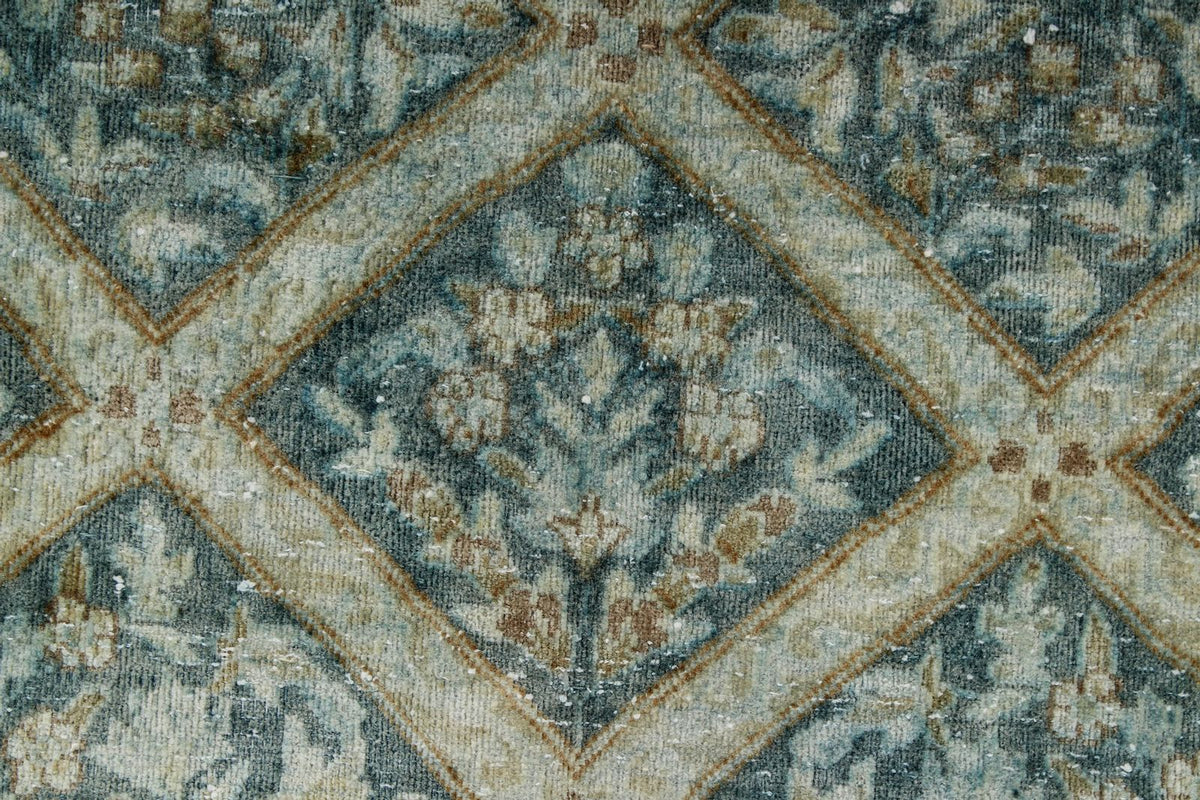 7x10 Blue and Beige Persian Rug