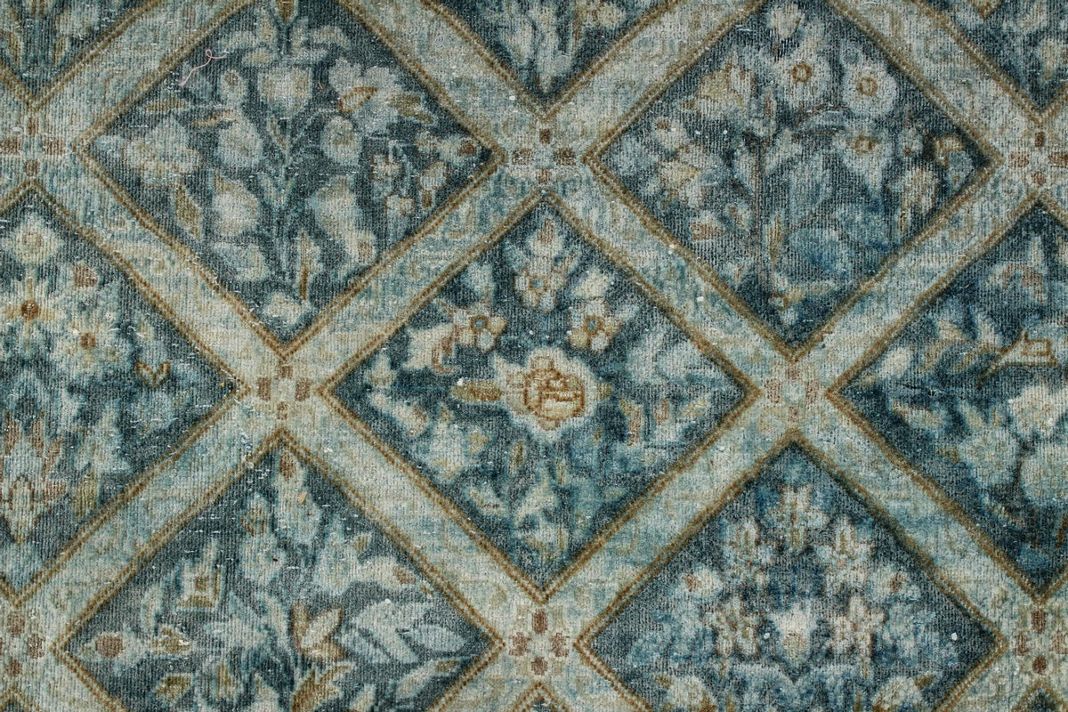 7x10 Blue and Beige Persian Rug